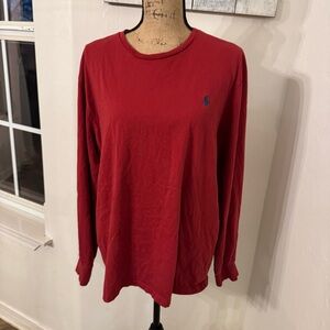 Ralph Lauren Red Long Sleeve Polo Tee